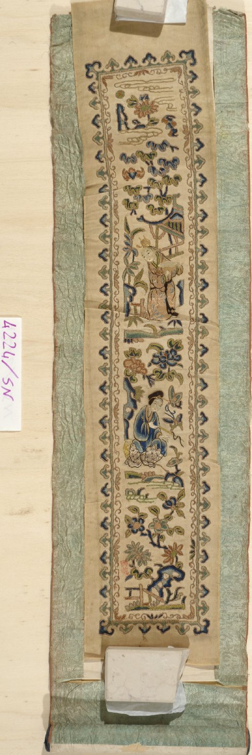 paesaggio con architetture (drappo) - manifattura cinese (seconda metà sec. XIX)