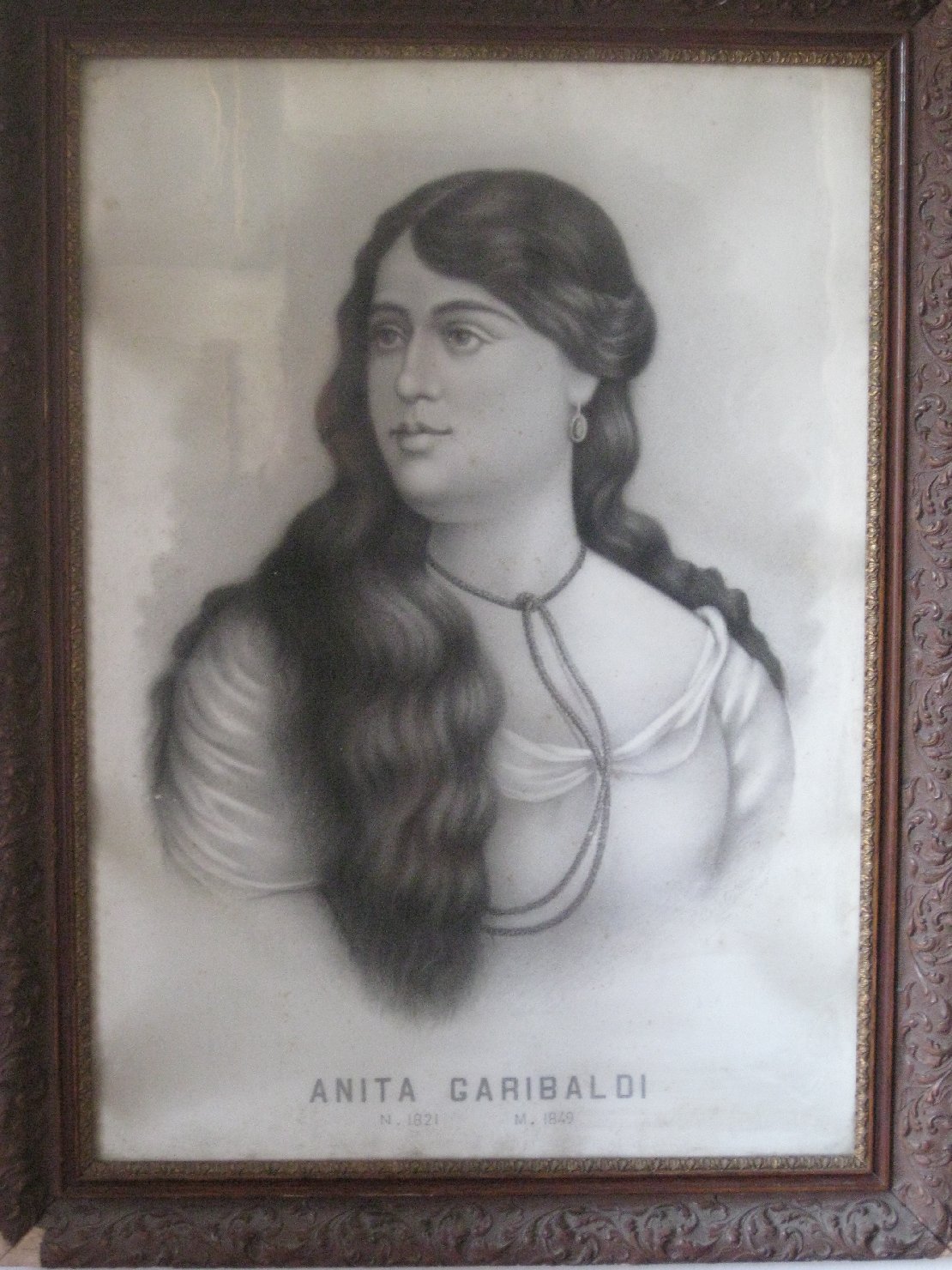 ritratto di Anita Garibaldi, ritratto di donna (disegno) - ambito italiano (sec. XIX)