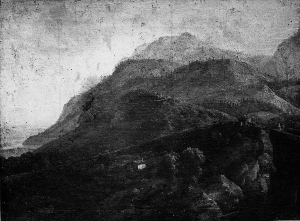 paesaggio montano (dipinto) di Ruthart Carl Borromaus Andreas (attribuito) (ultimo quarto sec. XVII)