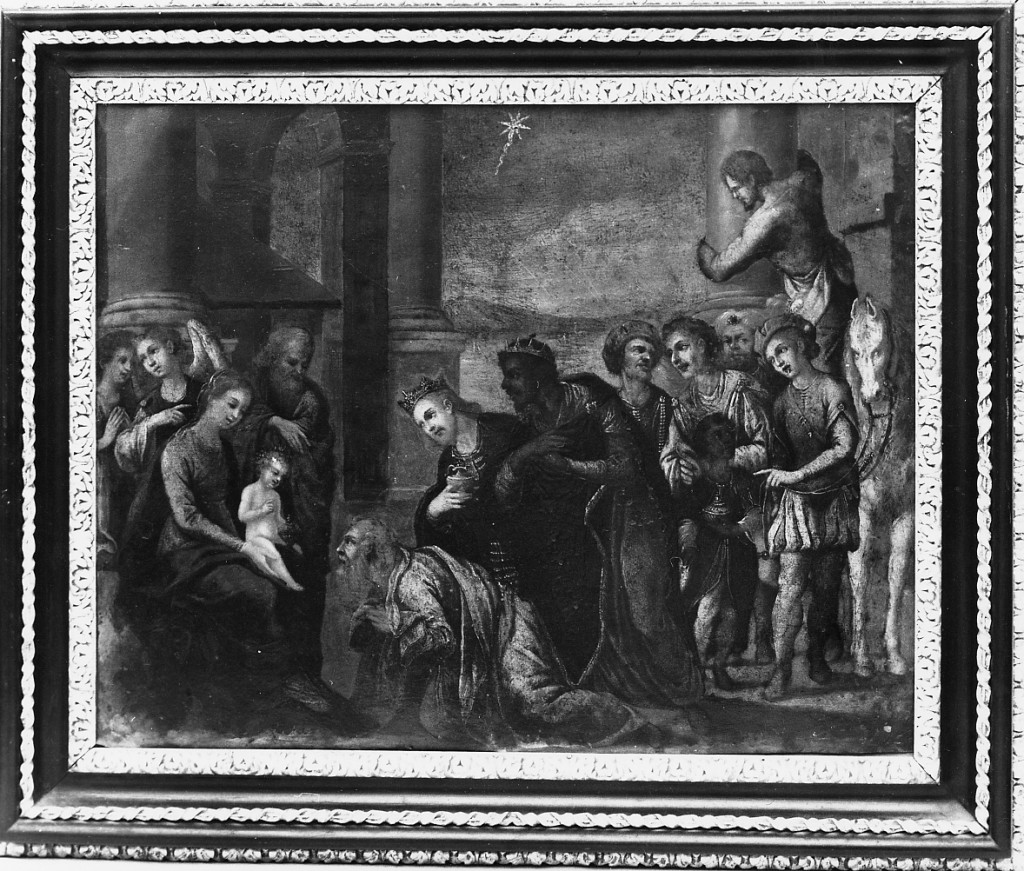 adorazione dei Re Magi (dipinto) di Crisconio Giovannangelo (sec. XVI)