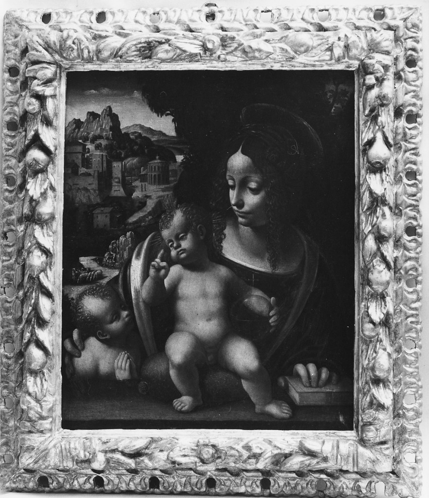 Madonna con Bambino e San Giovannino (dipinto) - ambito fiorentino, ambito lombardo (inizio sec. XVI)