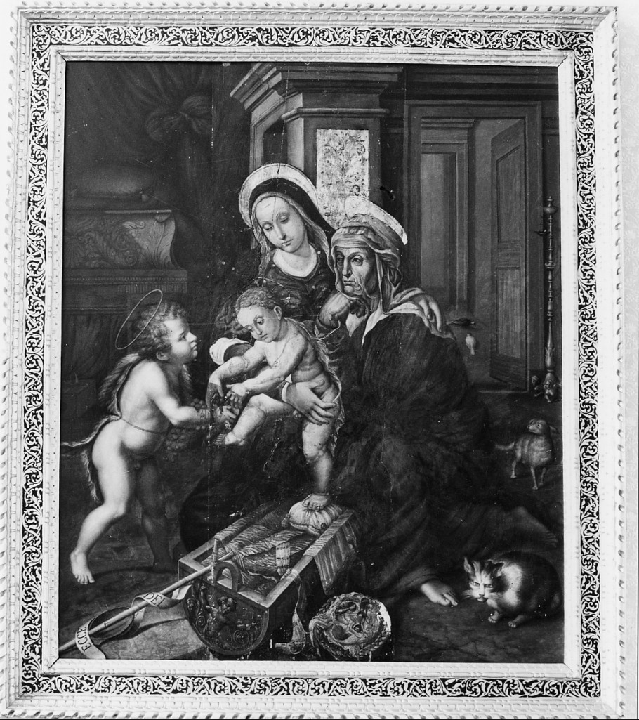 Madonna con Bambino, Sant'Anna e San Giovannino (dipinto) - ambito fiammingo (sec. XVI)