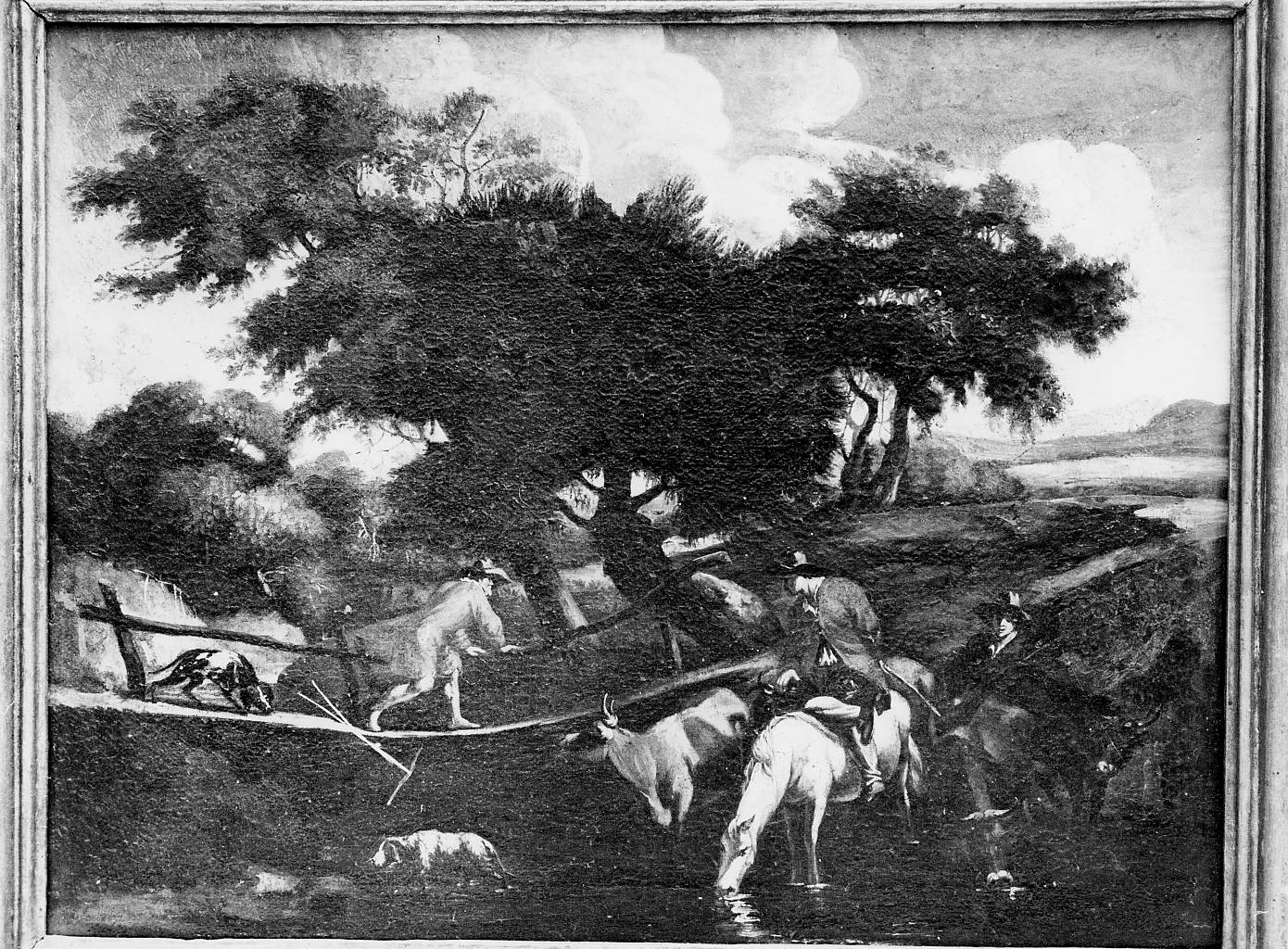 paesaggio fluviale (dipinto) di Van Der Bent Joannes (attribuito) (sec. XVIII)