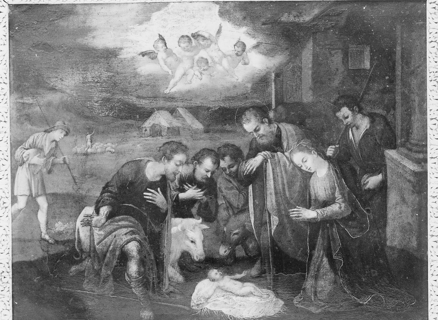 adorazione dei pastori (dipinto) di Crisconio Giovannangelo (attribuito) (seconda metà sec. XVI)
