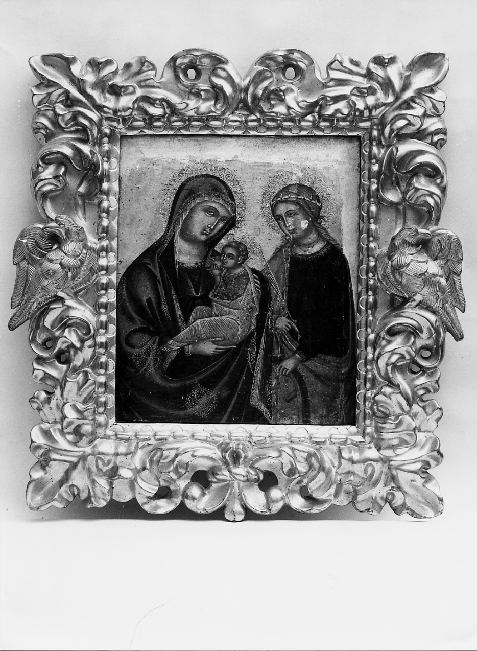 Madonna del Latte e Santa Caterina d'Alessandria (dipinto) - ambito Italia centrale (sec. XIV)
