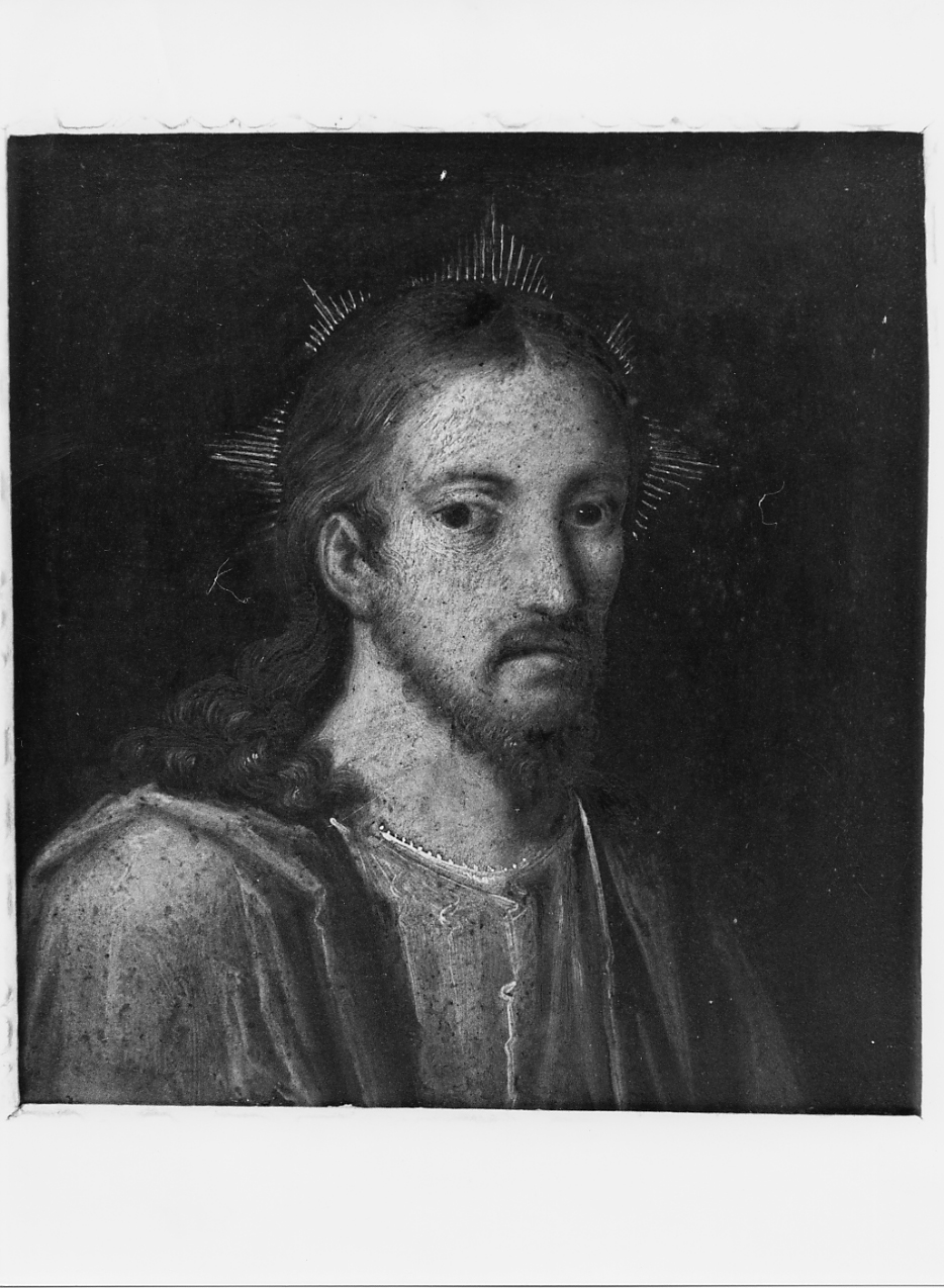 Cristo redentore benedicente (dipinto) di Piazza Paolo (attribuito) (sec. XVI, sec. XVII)