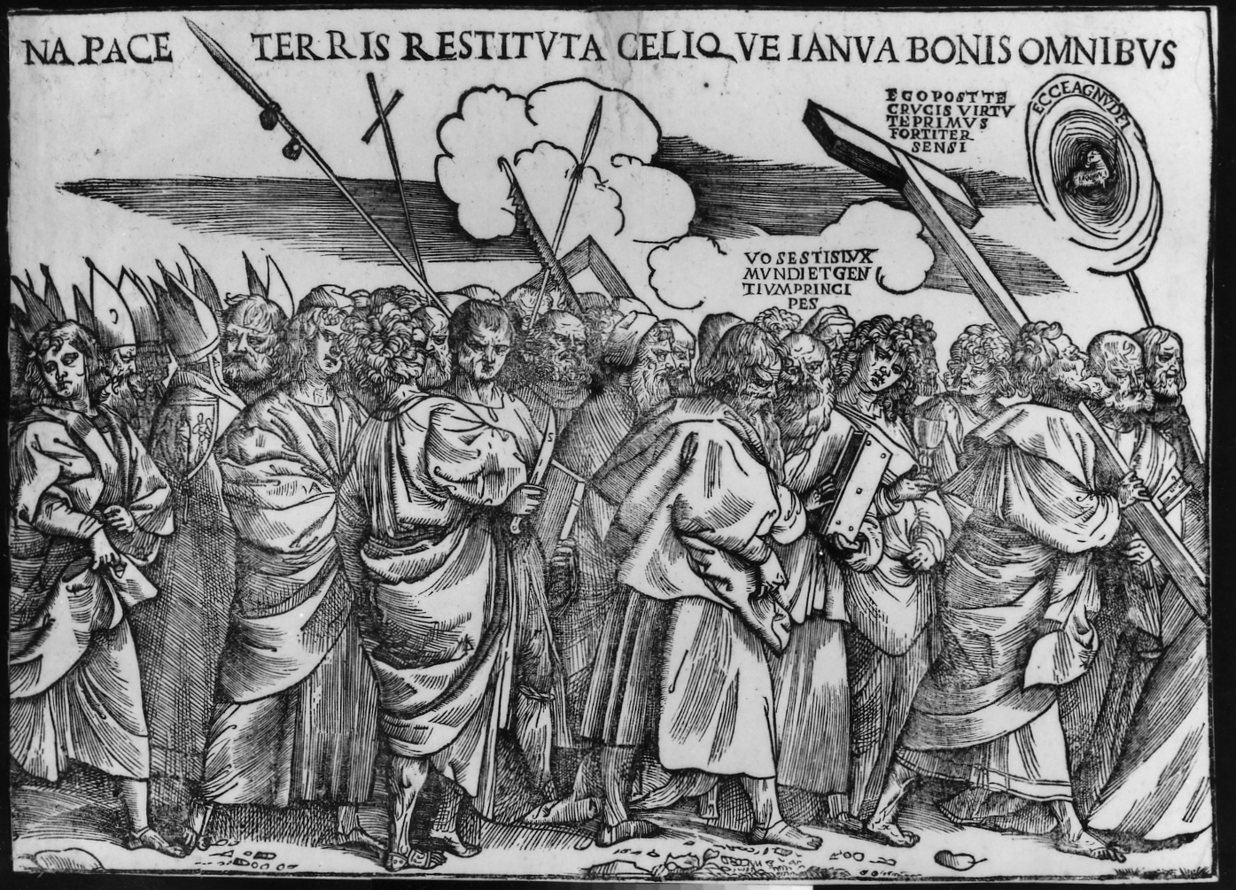 Trionfo della Fede (o Trionfo di Cristo), trionfo della Fede (stampa smarginata) di Vecellio Tiziano, Vavassore Giovanni Andrea (attribuito) (primo quarto sec. XVI)