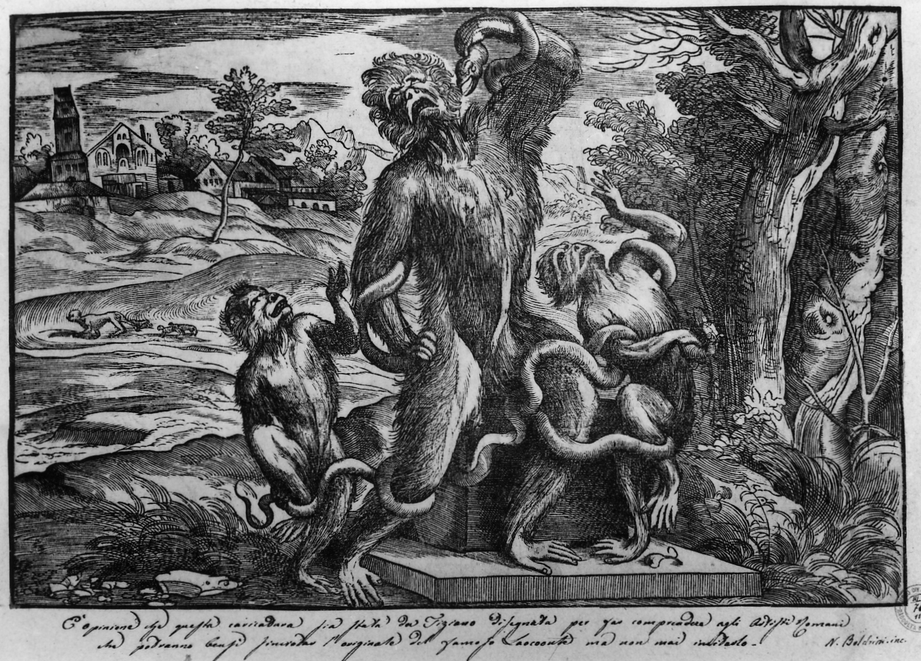 Caricatura del Laocoonte, Caricatura del Laocoonte (stampa smarginata) di Vecellio Tiziano, Boldrini Niccolò (sec. XVI)