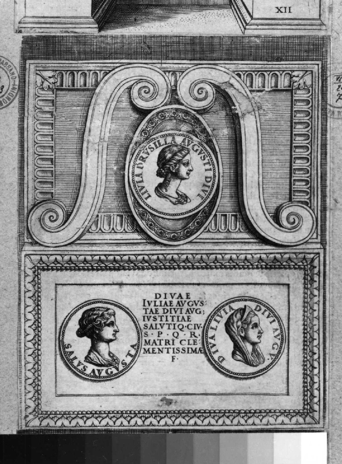 medaglie con ritratto di Livia Drusilla (stampa smarginata) di Vico Enea (sec. XVI)