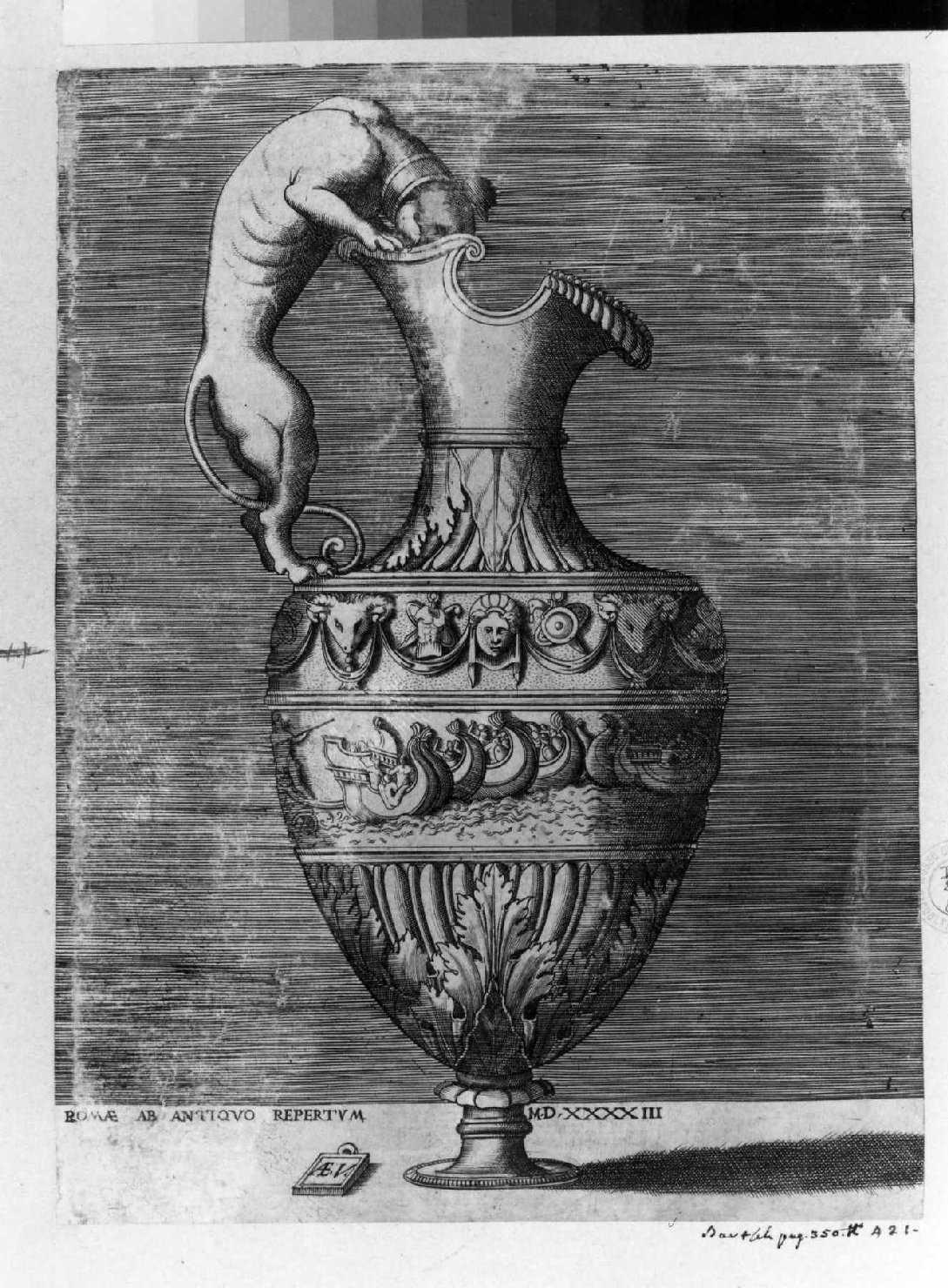 vaso (stampa smarginata, serie) di Polidoro da Caravaggio (attribuito), Vico Enea (sec. XVI)