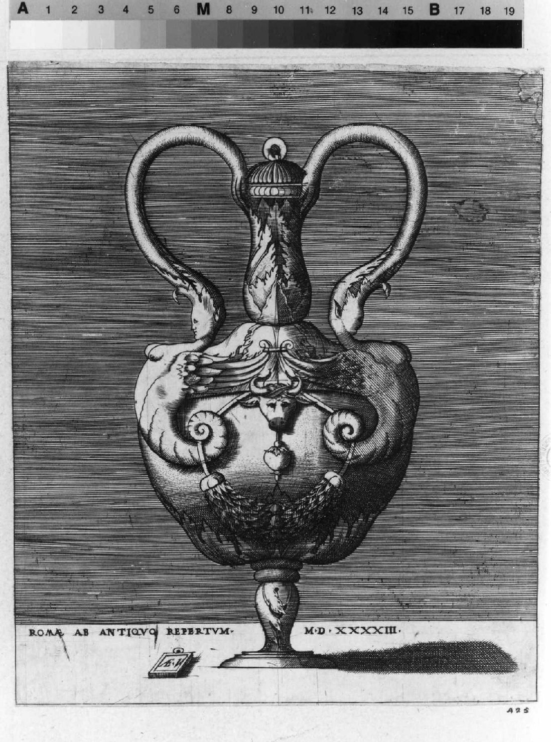 vaso (stampa smarginata, serie) di Polidoro da Caravaggio (attribuito), Vico Enea (sec. XVI)
