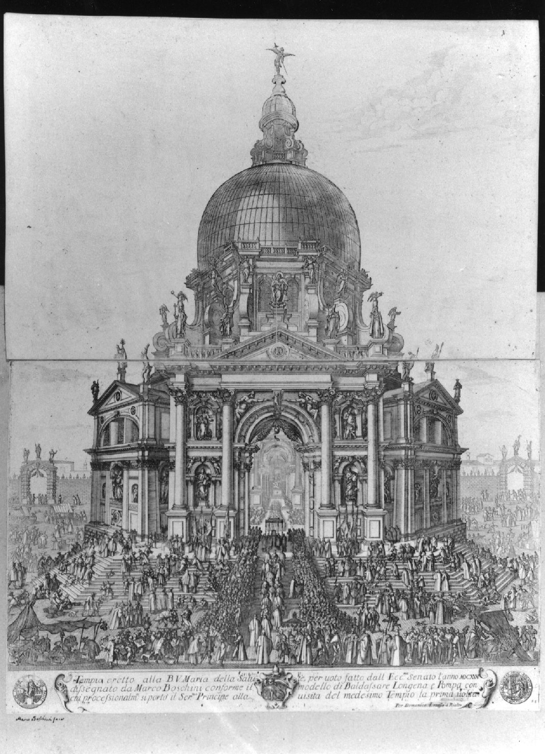 veduta della chiesa della Salute a Venezia (stampa smarginata, stampa composita) di Boschini Marco (sec. XVIII)