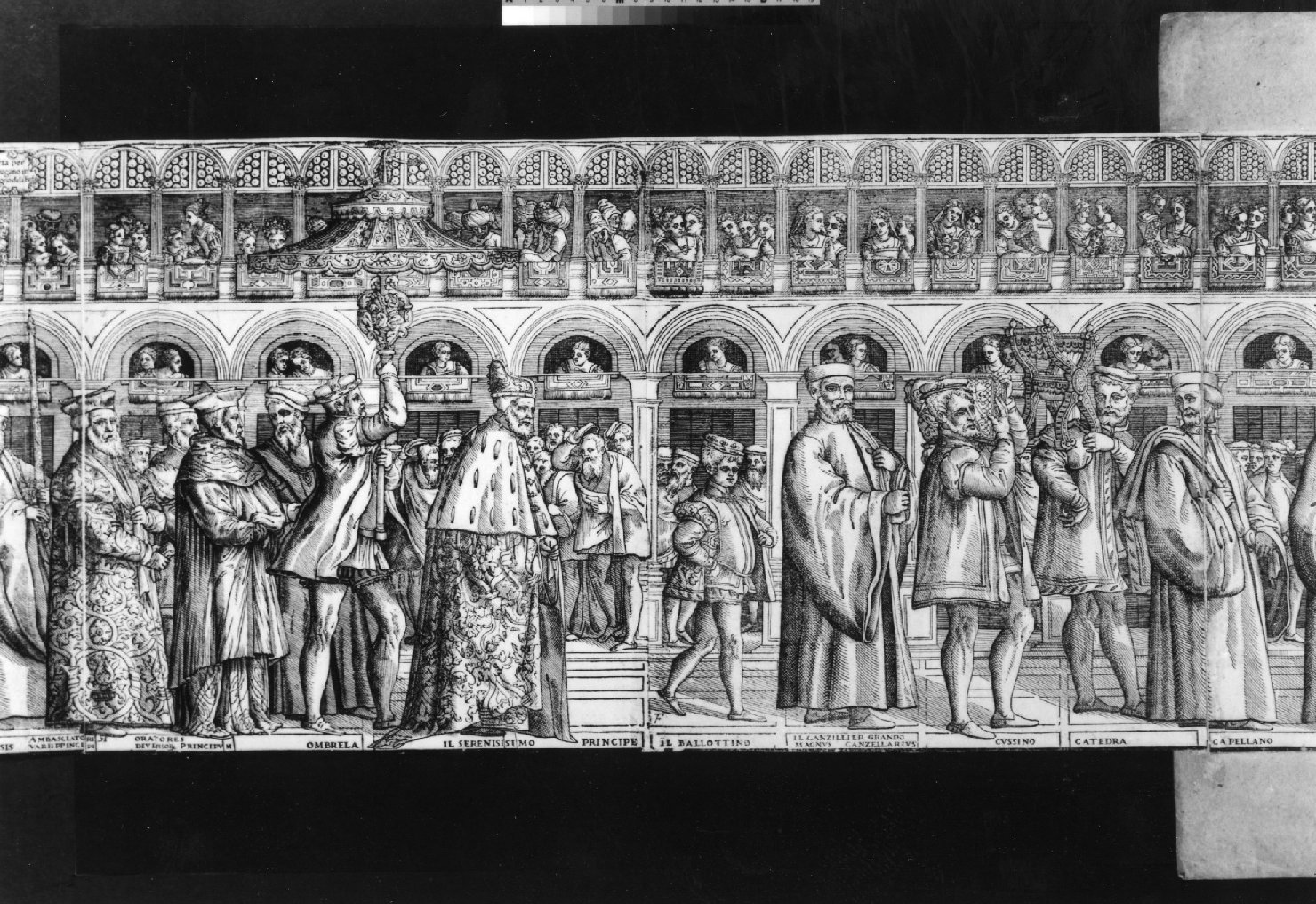 Processione del doge di Venezia, processione del doge di Venezia (stampa smarginata, stampa composita) di Pagan Matteo (sec. XVI)