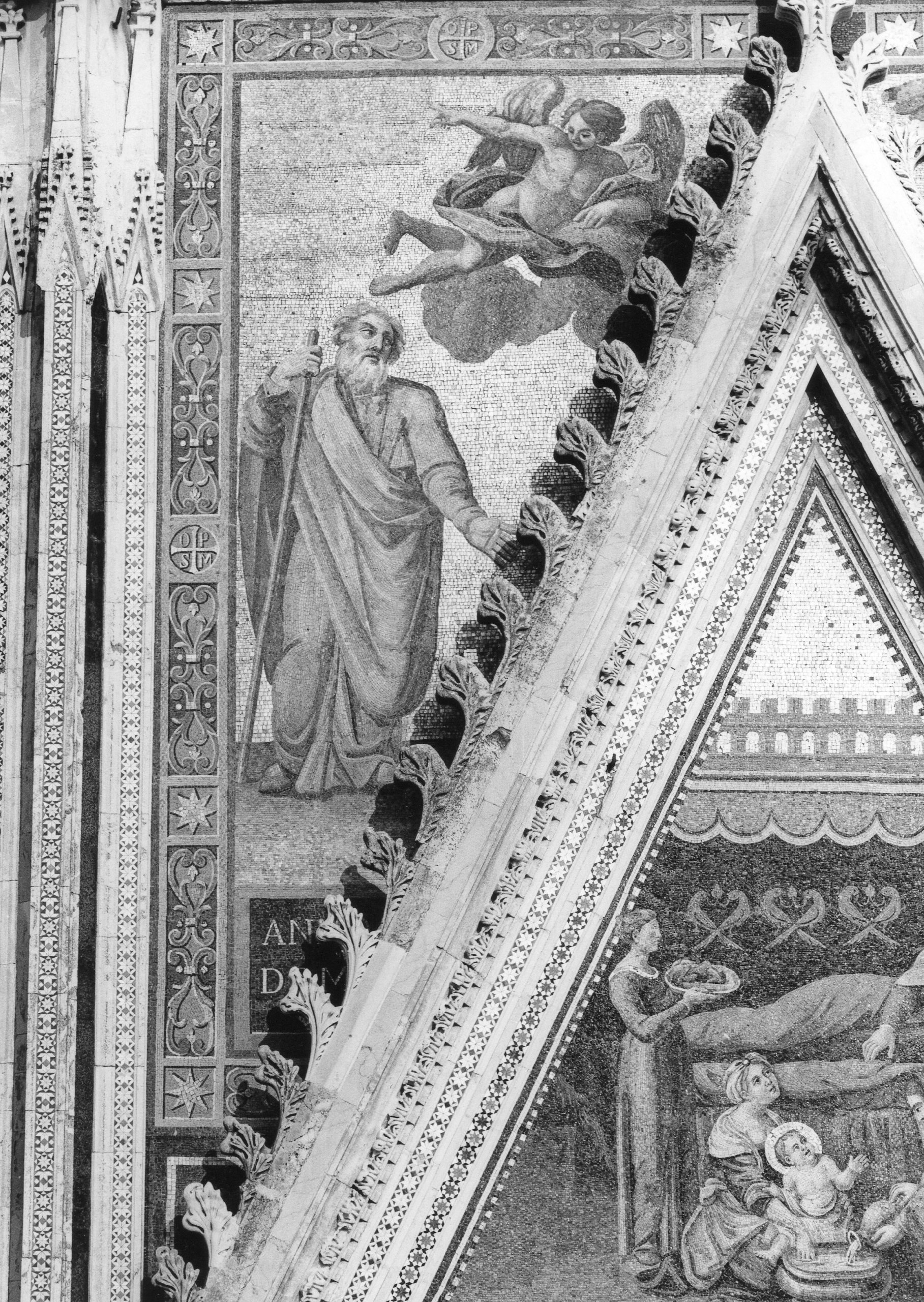 apparizione dell'angelo a Gioacchino (decorazione musiva, elemento d'insieme) di Mercanti Gabriele (attribuito) (sec. XVII)