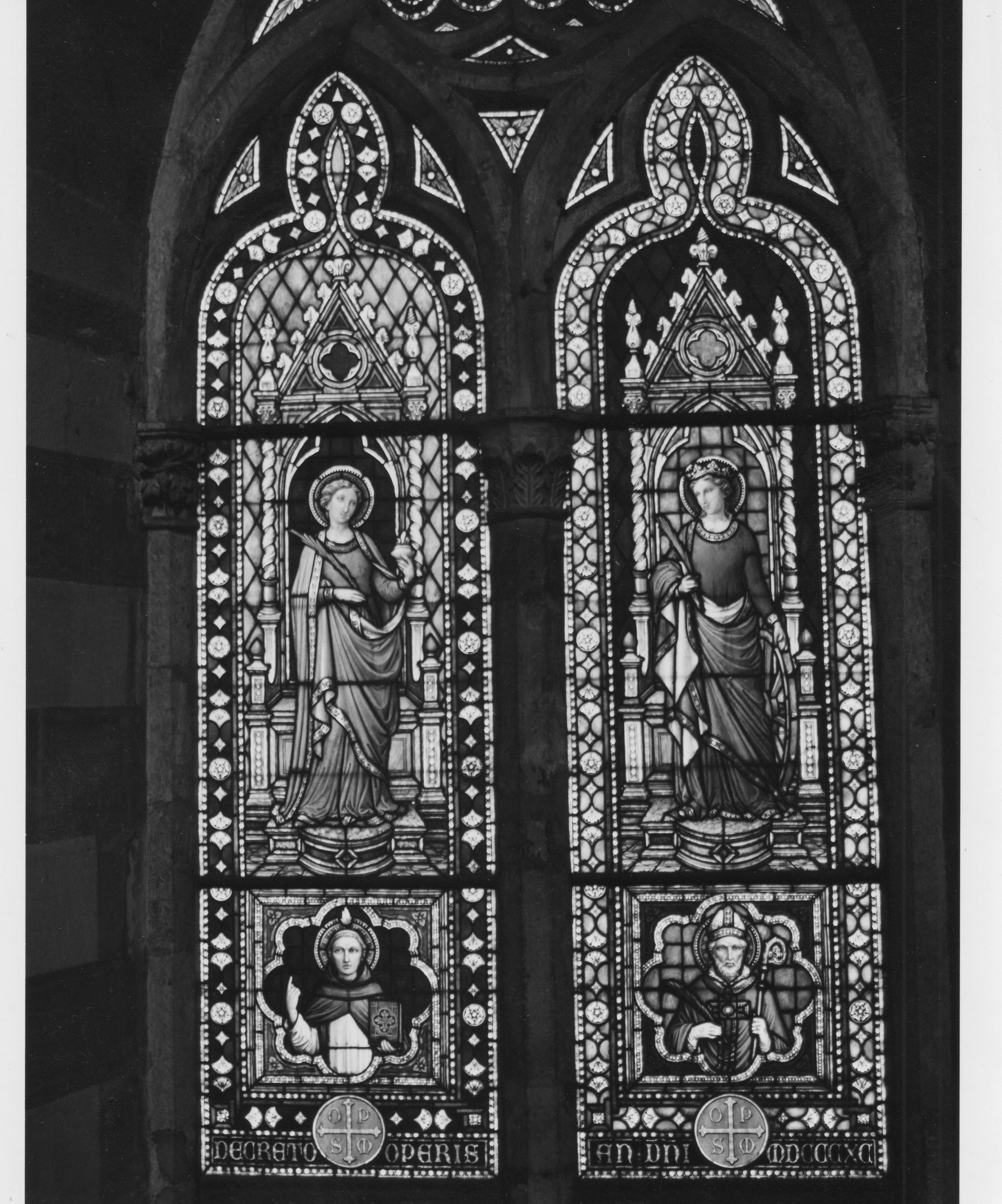 Santi (vetrata, opera isolata) di Moretti Francesco (attribuito) (fine sec. XIX)