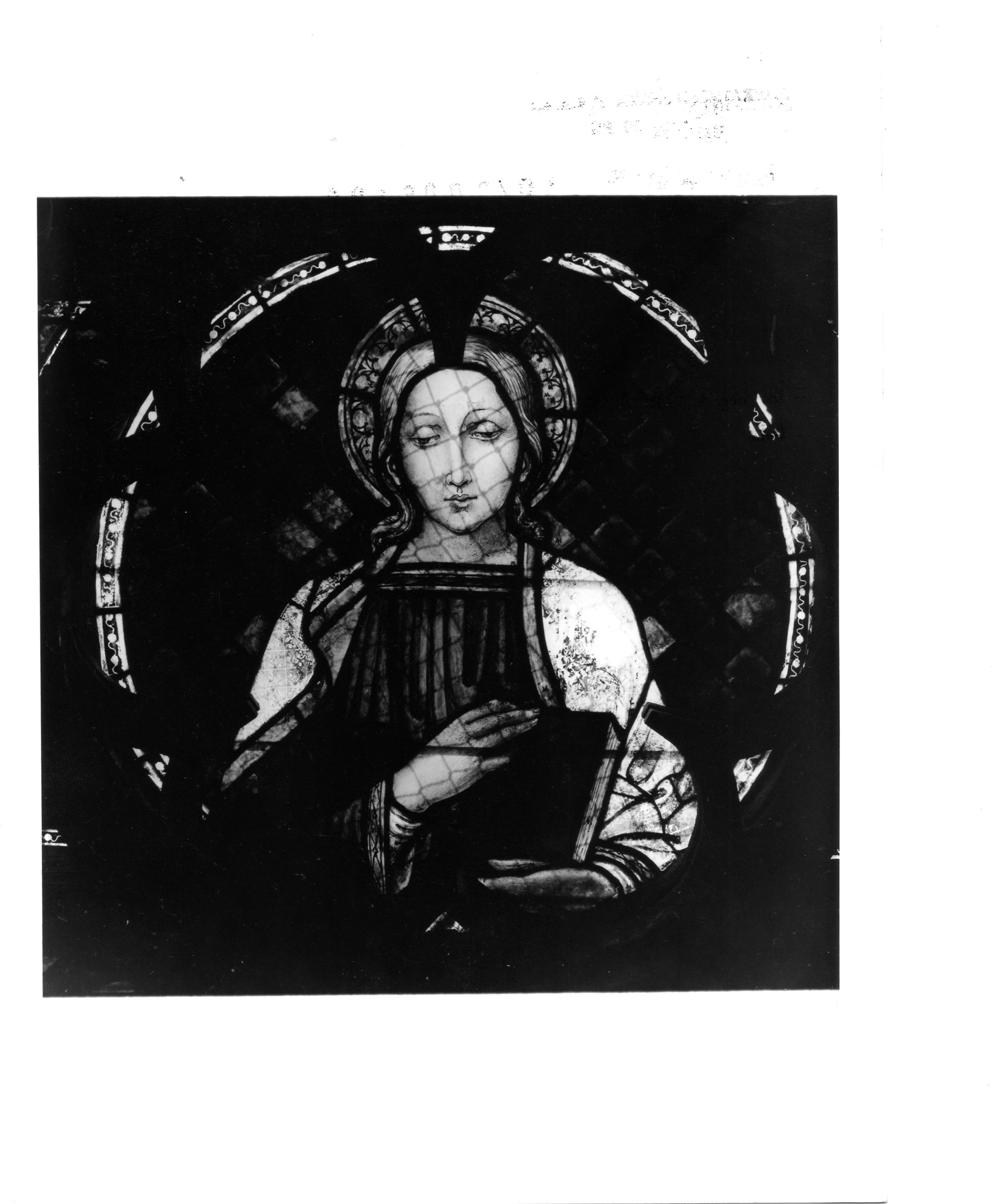 Maria Vergine (vetrata, opera isolata) di Frà Giovanni di Buccio Leonardelli (attribuito) (sec. XIV)
