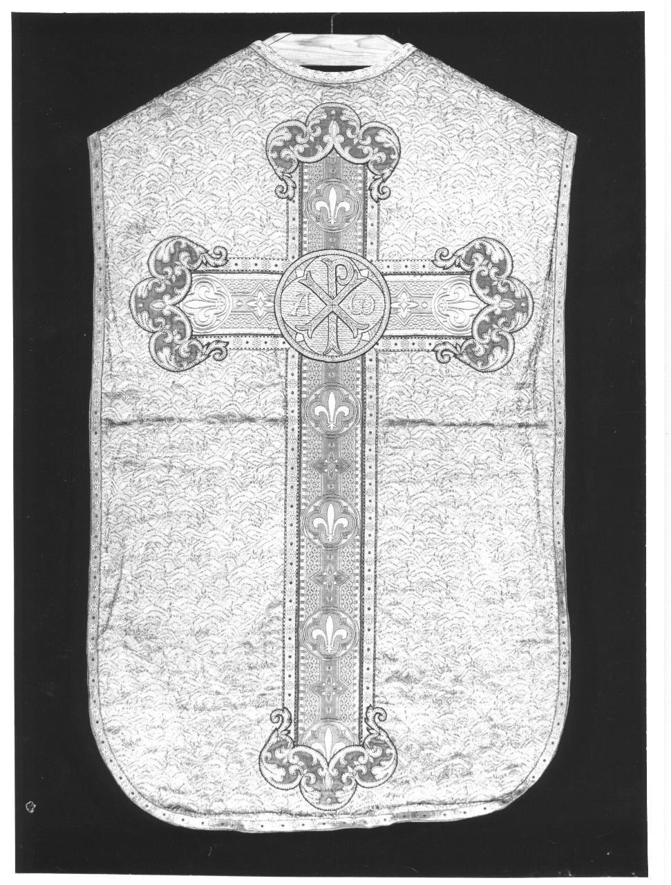 Croce e monogramma cristologico (pianeta - modello francese, elemento d'insieme) - manifattura francese (sec. XVIII (?), secc. XIX/ XX)