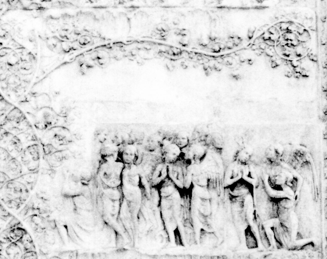 beati accolti in Paradiso (rilievo, elemento d'insieme) di Maitani Lorenzo (bottega) (sec. XIV)