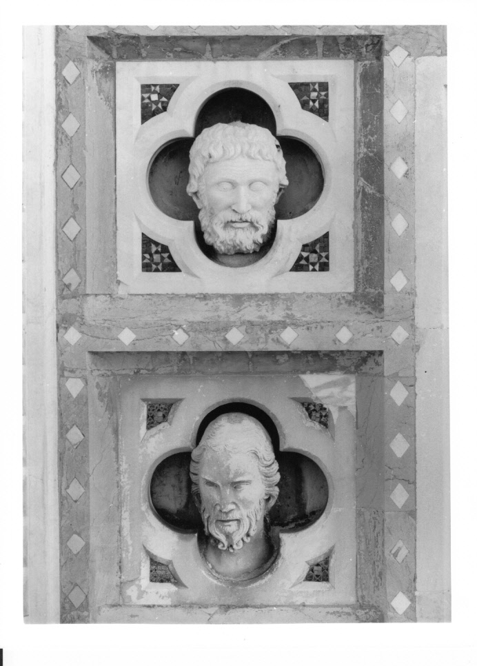 testa di Santo (scultura, elemento d'insieme) - bottega Italia centrale (sec. XIV)