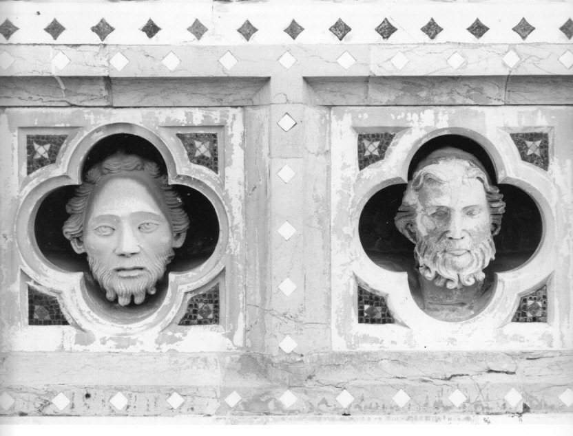 testa di Santo (scultura, elemento d'insieme) - bottega Italia centrale (sec. XIV)