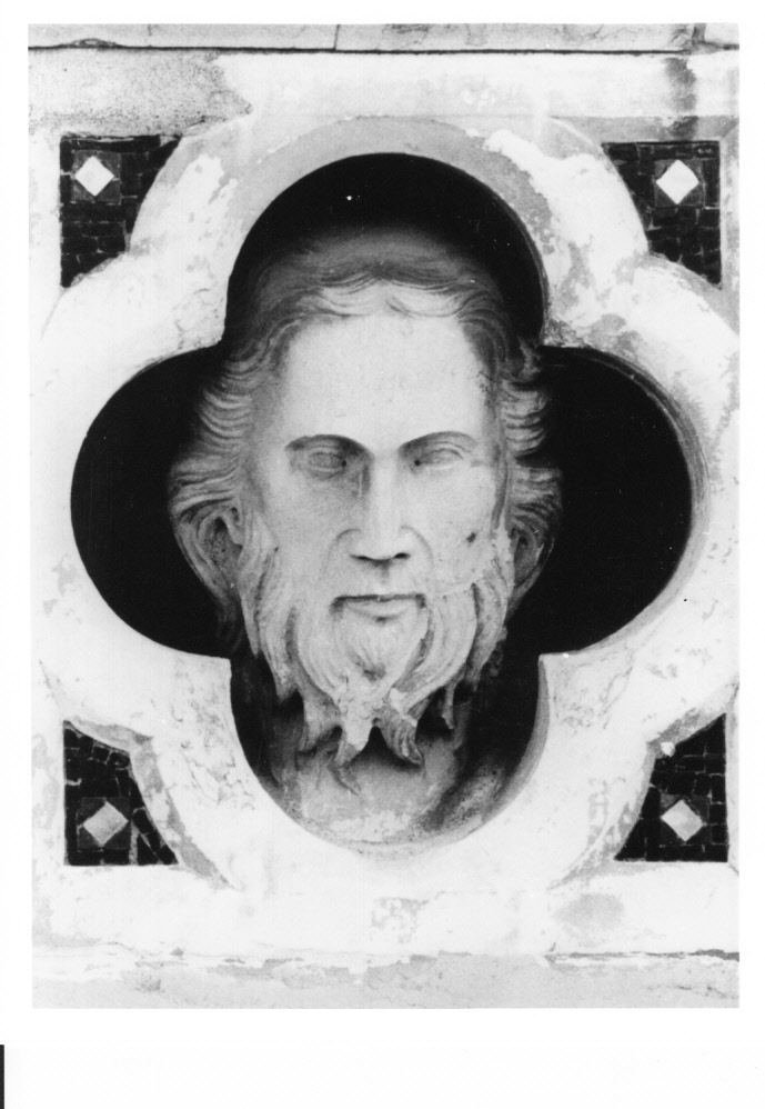 testa di Santo (scultura, elemento d'insieme) - bottega senese (sec. XIV)