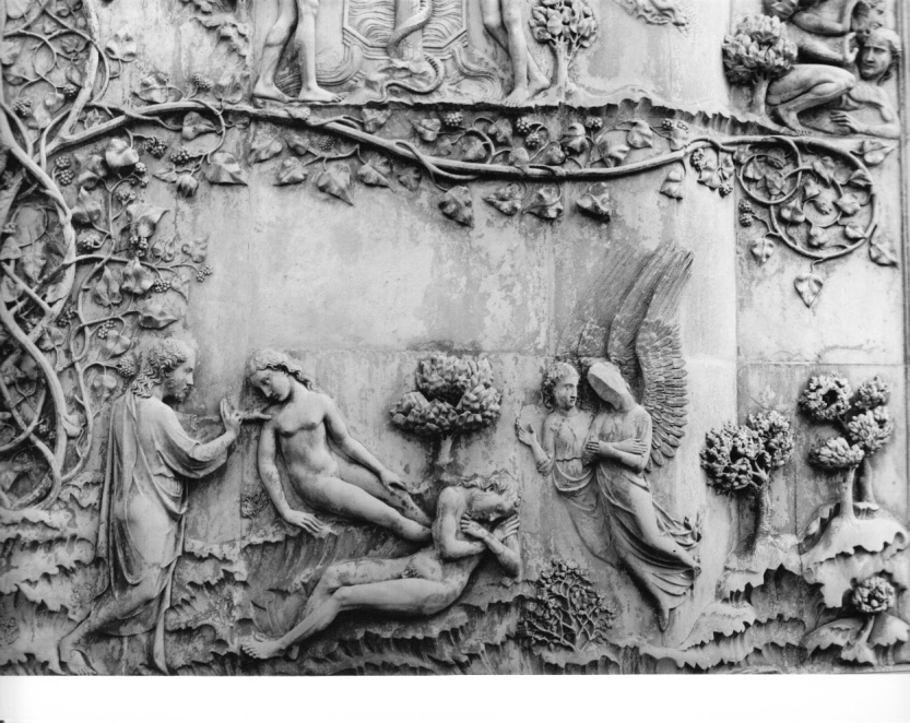 Eva sorge dal corpo di Adamo (rilievo, elemento d'insieme) di Maitani Lorenzo (attribuito) (sec. XIV)