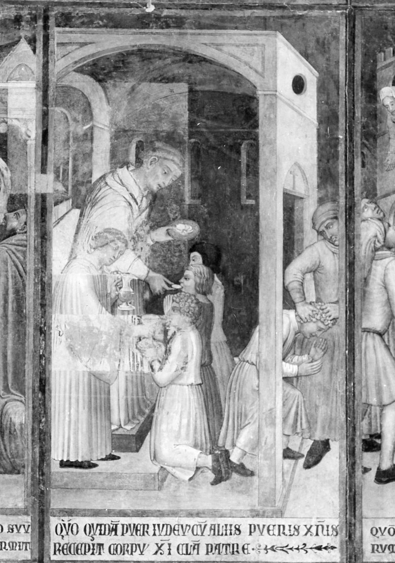 miracolo eucaristico del fanciullo ebreo (dipinto, elemento d'insieme) di Ugolino di Prete Ilario (e aiuti) (sec. XIV)