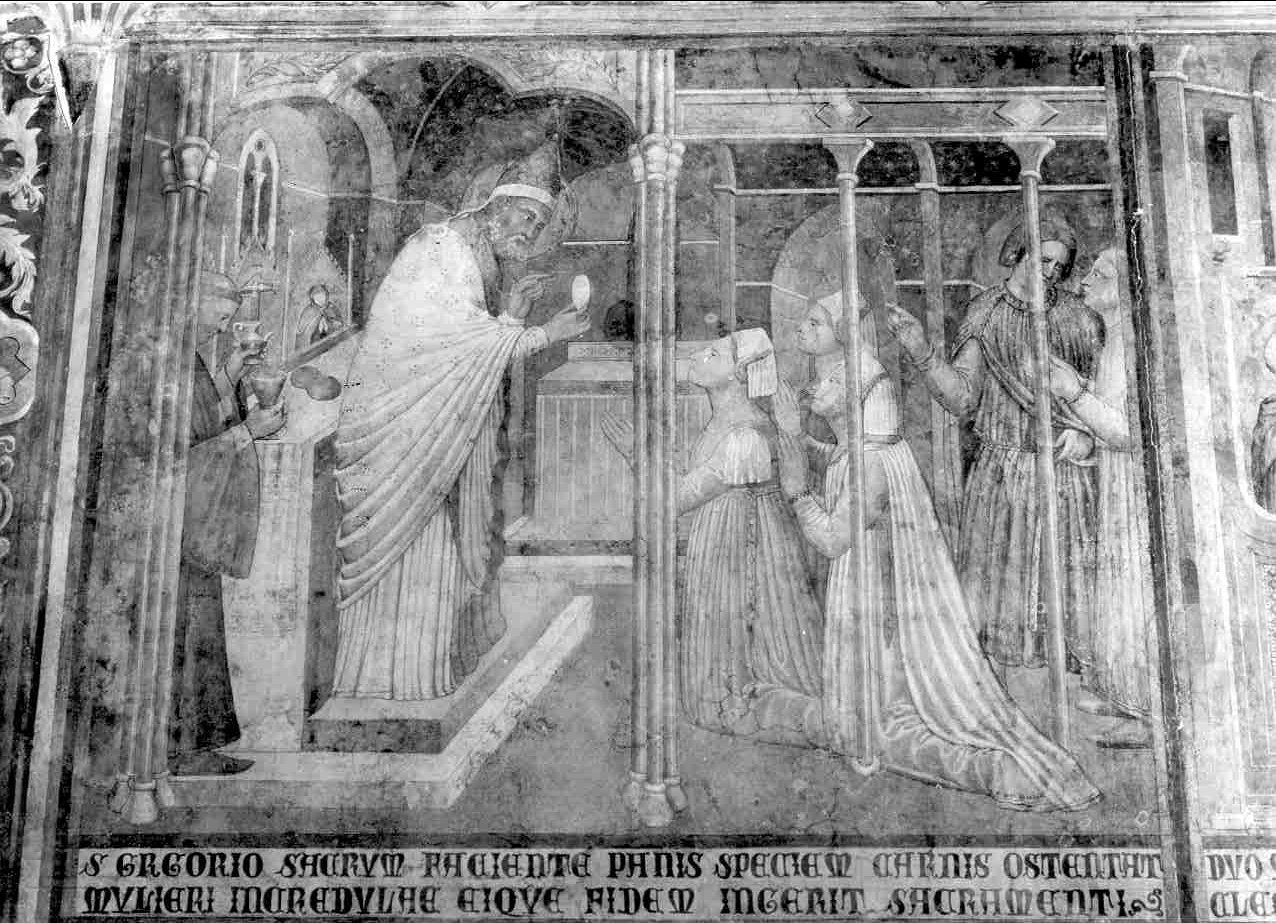 miracolo eucaristico di San Gregorio Magno (dipinto, elemento d'insieme) di Ugolino di Prete Ilario (e aiuti) (sec. XIV)