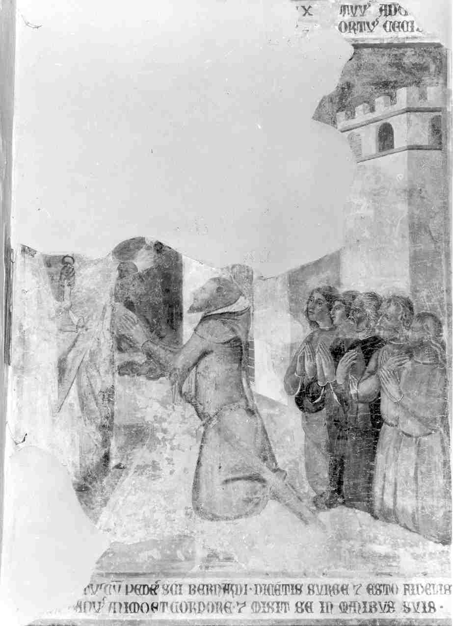 San Bernardo converte il duca Guglielmo d'Aquitania (dipinto, frammento) di Ugolino di Prete Ilario (e aiuti) (sec. XIV)