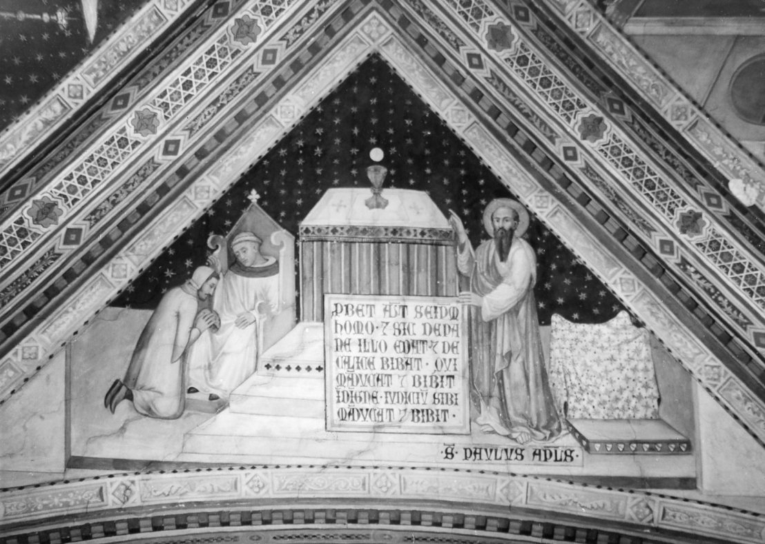 San Paolo, Confessione e Eucaristia (dipinto, elemento d'insieme) di Ugolino di Prete Ilario (e aiuti) (sec. XIV)