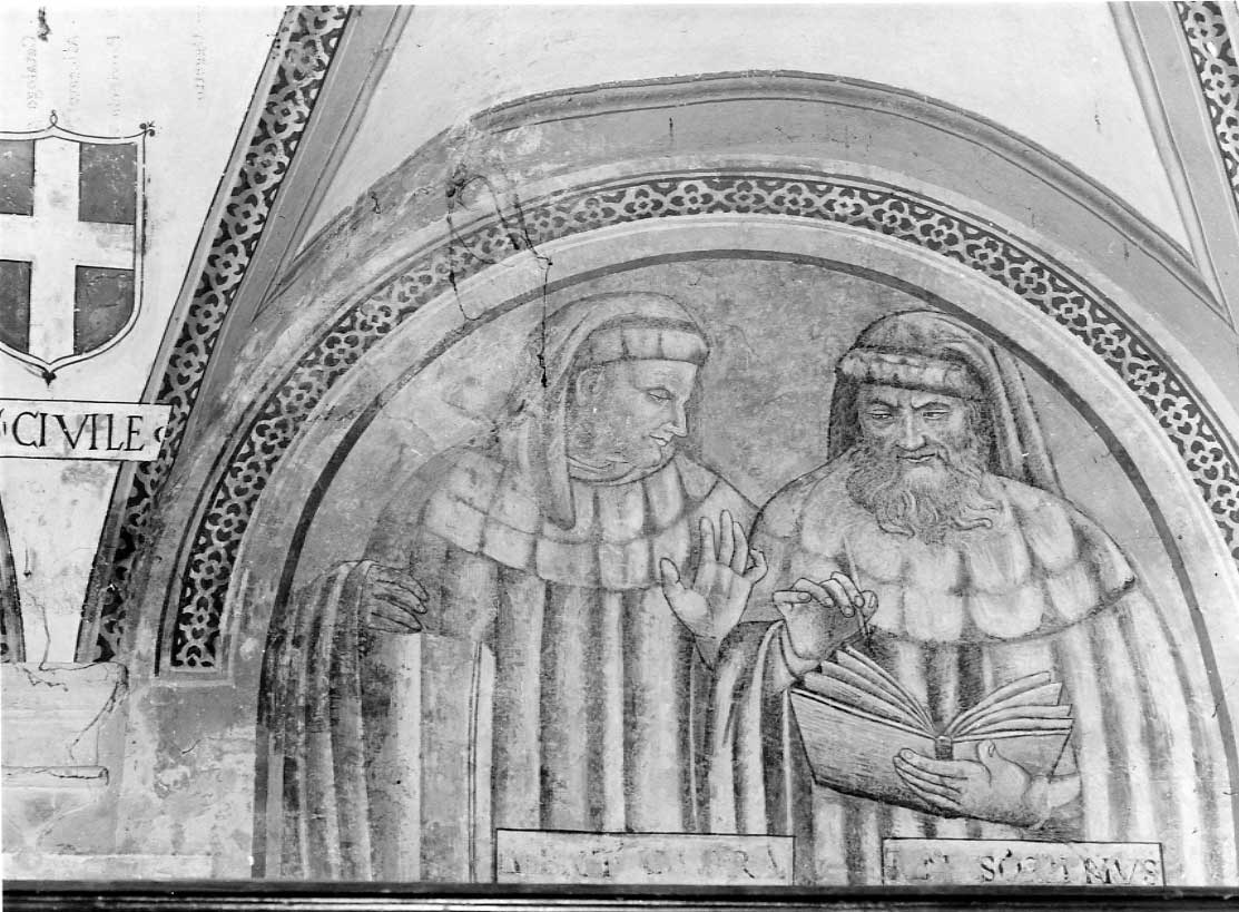 uomini illustri (dipinto, complesso decorativo) di Signorelli Luca (bottega) (sec. XVI)