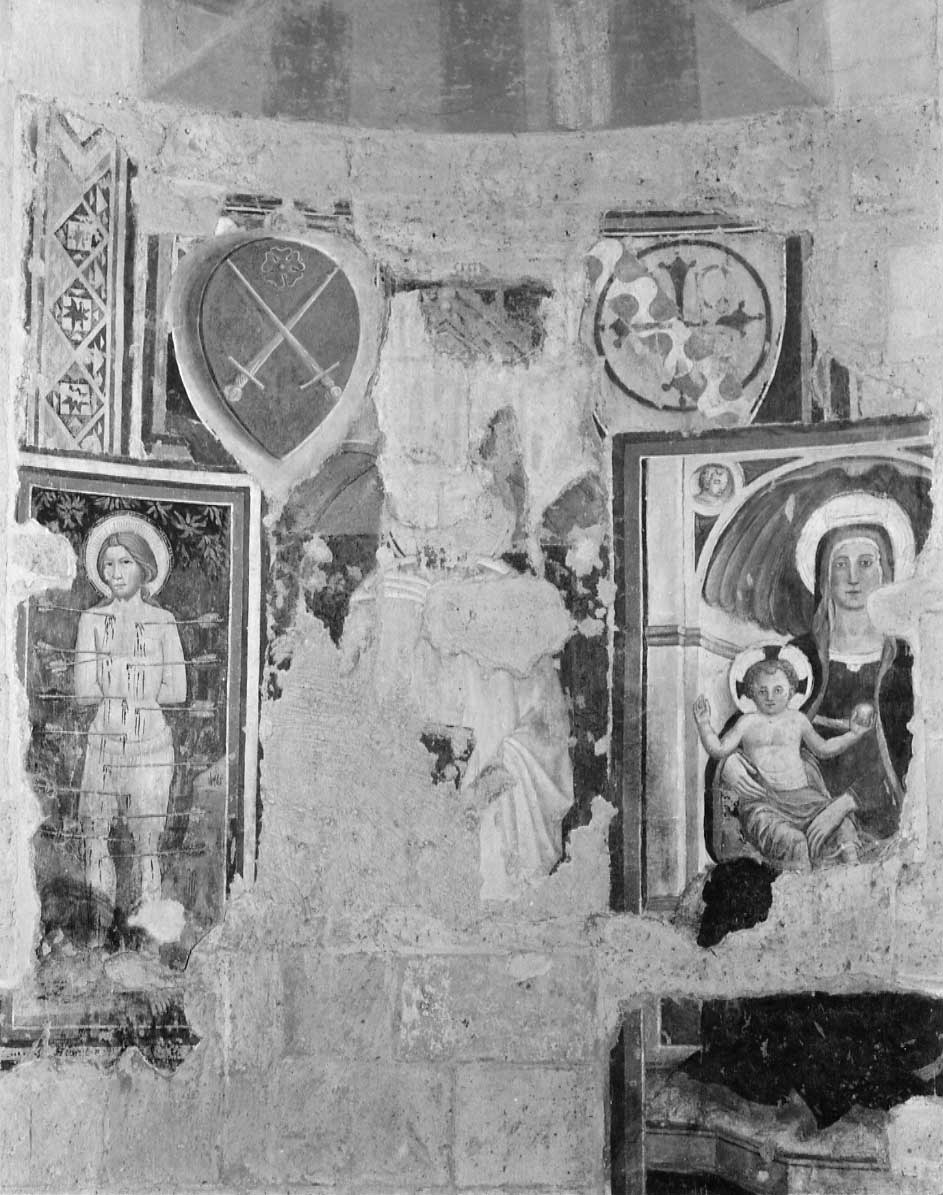 Santo (?) (dipinto, complesso decorativo) - ambito Italia centrale (metà sec. XIV)