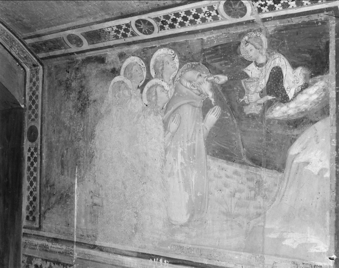 San Pafnuzio e gli angeli (dipinto, elemento d'insieme) di Ugolino di Prete Ilario (e aiuti) (sec. XIV)