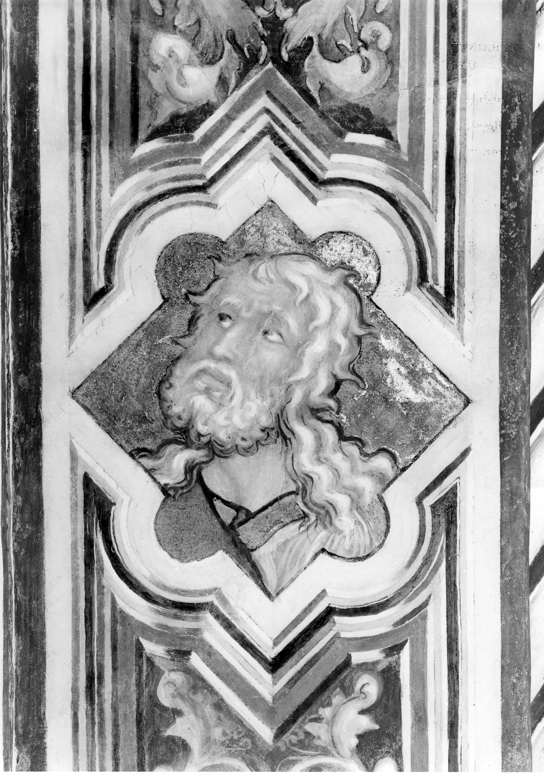 Figura maschile (affresco, complesso decorativo) di Ugolino di Prete Ilario (attribuito), Onofrio di Amedeo (e aiuti), Francesco d'Antonio Cecchi (e aiuti), Petruccioli Cola (e aiuti), Nicolò di Zenobio (e aiuti), Angelo Lippi (e aiuti) (terzo quarto XIV)