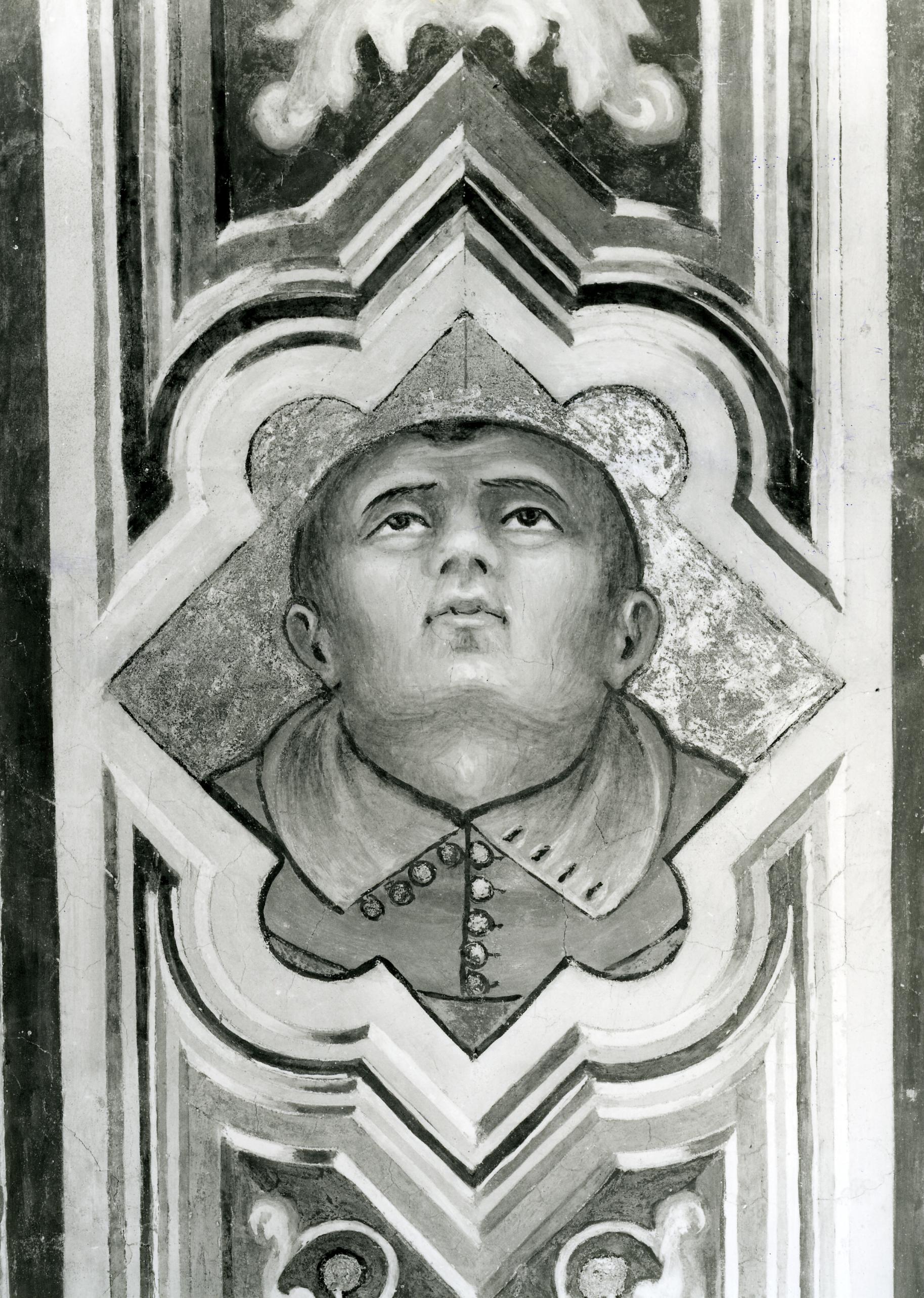 Figura maschile (affresco, complesso decorativo) di Ugolino di Prete Ilario (attribuito), Onofrio di Amedeo (e aiuti), Francesco d'Antonio Cecchi (e aiuti), Petruccioli Cola (e aiuti), Nicolò di Zenobio (e aiuti), Angelo Lippi (e aiuti) (terzo quarto XIV)