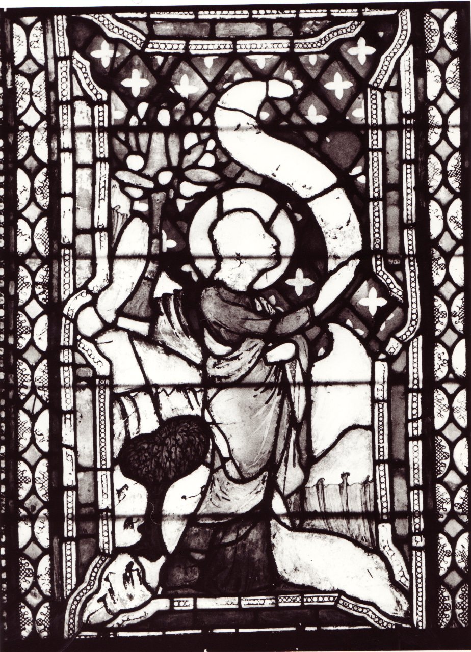 Un profeta, figura di uomo (vetrata, complesso decorativo) di Giovanni di Bonino da Assisi (attribuito) (secondo quarto sec. XIV)