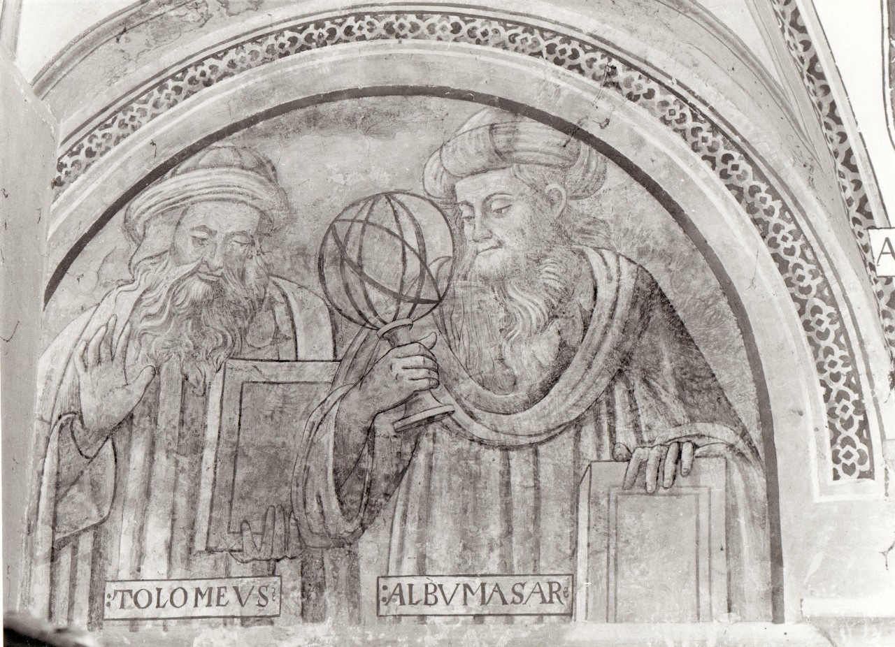 Tolomeus ed Albumasar, astrologi (dipinto murale) di Signorelli Luca (bottega) (inizio sec. XVI)