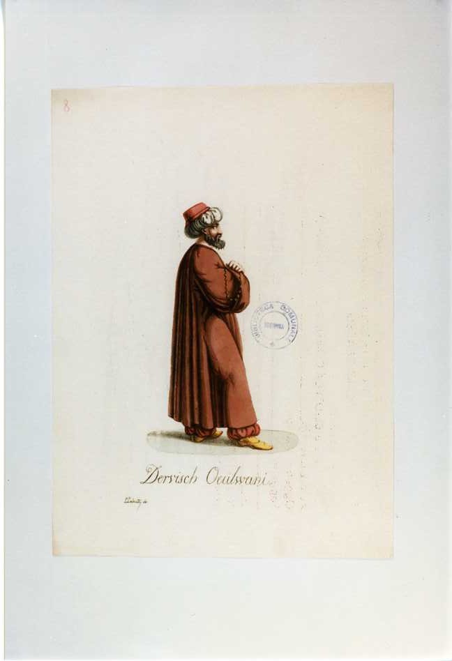 COSTUME MUSULMANO (stampa a colori tagliata, serie) di Labruzzi L (prima metà sec. XIX)