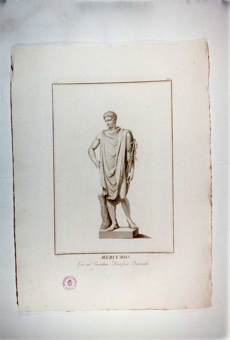STATUA DI MERCURIO (stampa, serie) di Folo Giovanni, Pozzi Andrea (sec. XIX)