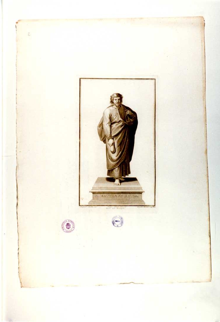 SAN MATTEO APOSTOLO (stampa, serie) di Sanzio Raffaello, Bianchi Secondo, Petrini Giovanni (prima metà sec. XIX)