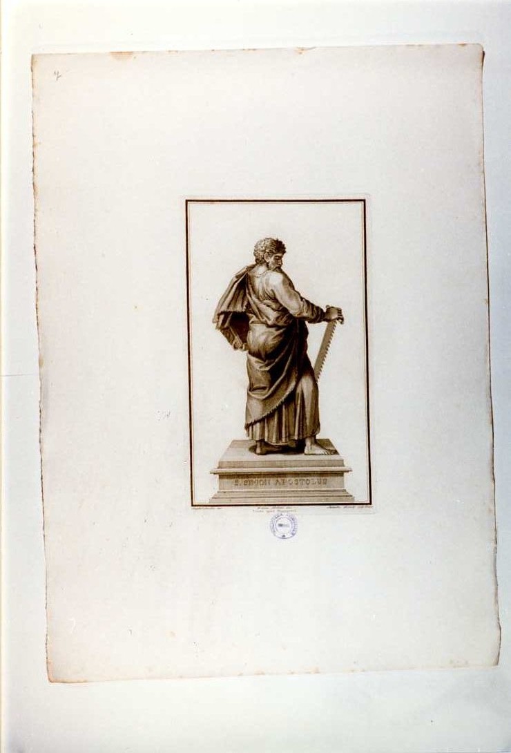 SAN SIMONE APOSTOLO (stampa, serie) di Sanzio Raffaello, Bianchi Secondo, Petrini Giovanni (prima metà sec. XIX)