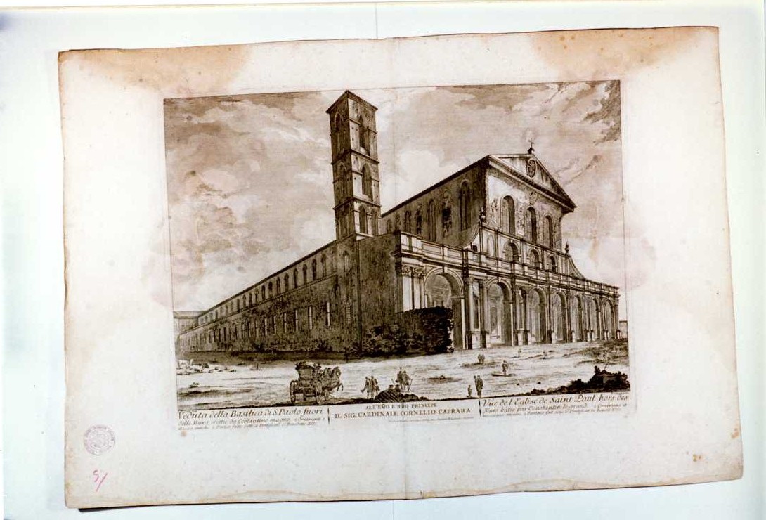 VEDUTA DI SAN PAOLO FUORI LE MURA (stampa, serie) di Barbault Jean, Freicenet (sec. XVIII)