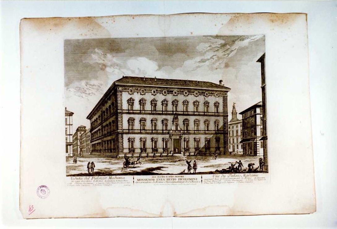 VEDUTA DI PALAZZO MADAMA (stampa, serie) di Barbault Jean, Giraud Etienne (sec. XVIII)