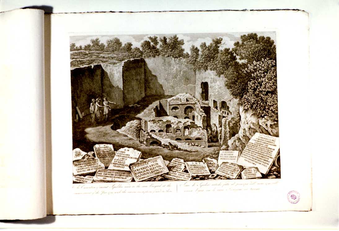 RITROVAMENTO DI ANTICHI SEPOLCRI LUNGO LA VIA APPIA (stampa, serie) di Labruzzi Carlo (fine/ inizio secc. XVIII/ XIX)