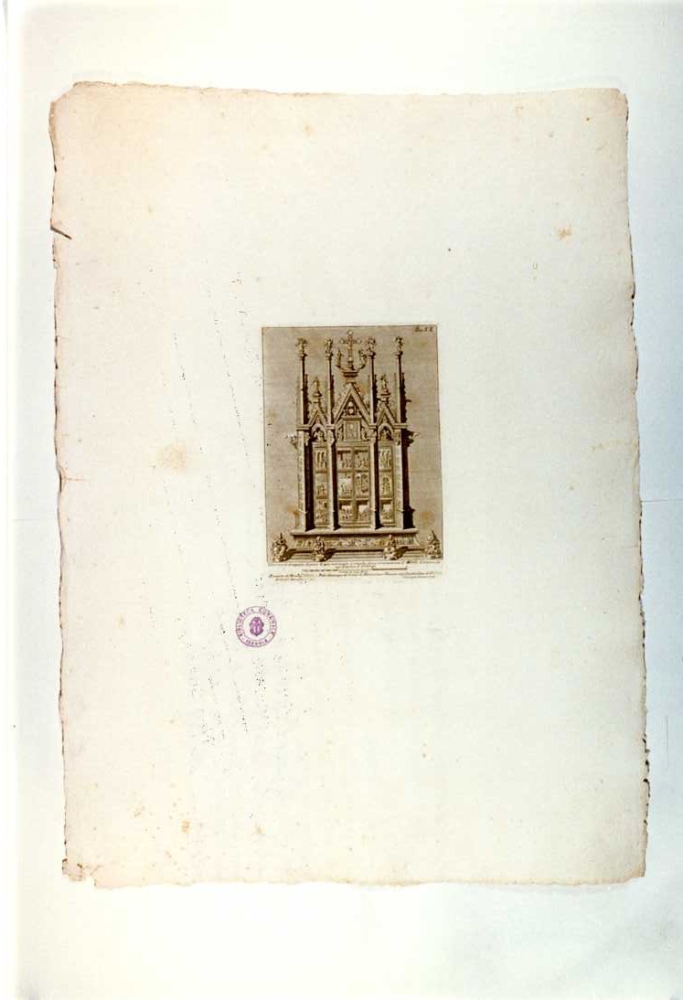 RELIQUIARIO DEL CORPORALE DI UGOLINO DI VIERI (stampa, serie) di Montefiori D, Ugolino di Vieri, Pozzi Giuseppe (sec. XVIII)