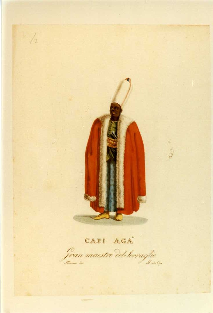 COSTUME DA GRAN MAESTRO DEL SERRAGLIO (stampa a colori tagliata, serie) di Ferrari F, Labruzzi L (prima metà sec. XIX)