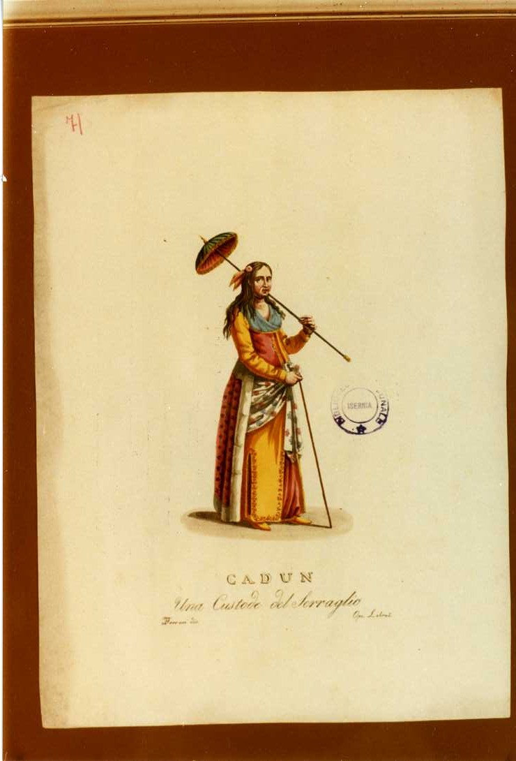 COSTUME MUSULMANO (stampa a colori tagliata, serie) di Ferrari F, Labruzzi L (prima metà sec. XIX)
