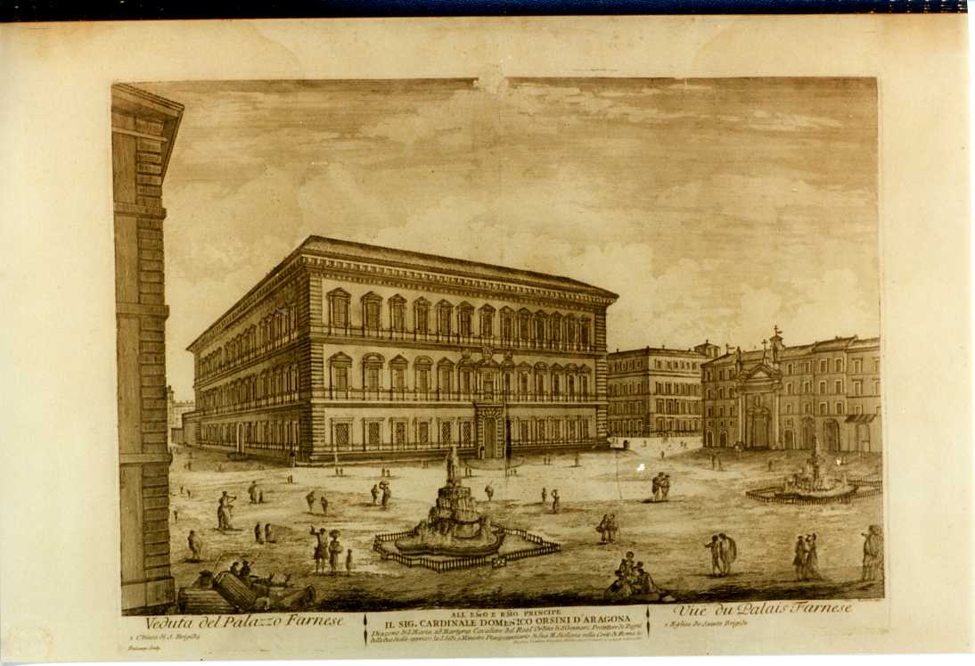 VEDUTA DI PALAZZO FARNESE (stampa, serie) di Barbault Jean, Freicenet (sec. XVIII)