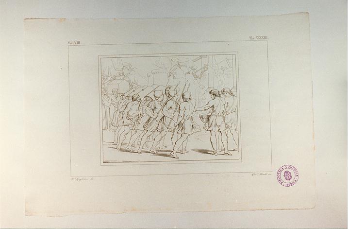 PRESA DI GERICO (stampa tagliata, serie) di Sanzio Raffaello, Ferretti Giuseppe, Guglielmi Paolo (sec. XIX)