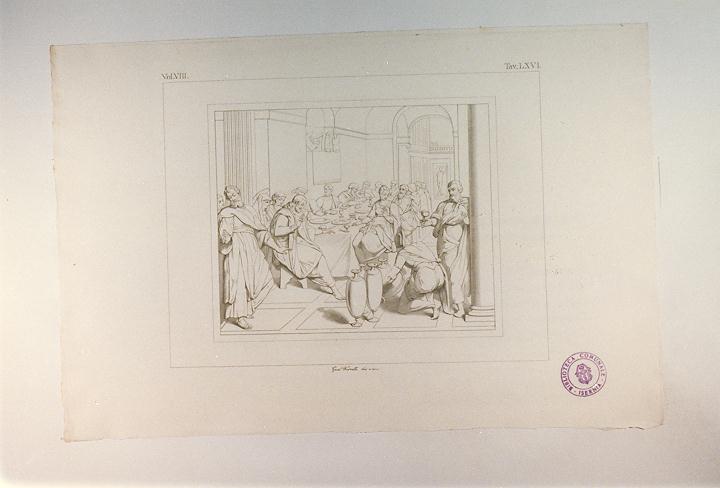 CENA DI CANAAN (stampa tagliata, serie) di Sanzio Raffaello, Ferretti Giuseppe (sec. XIX)